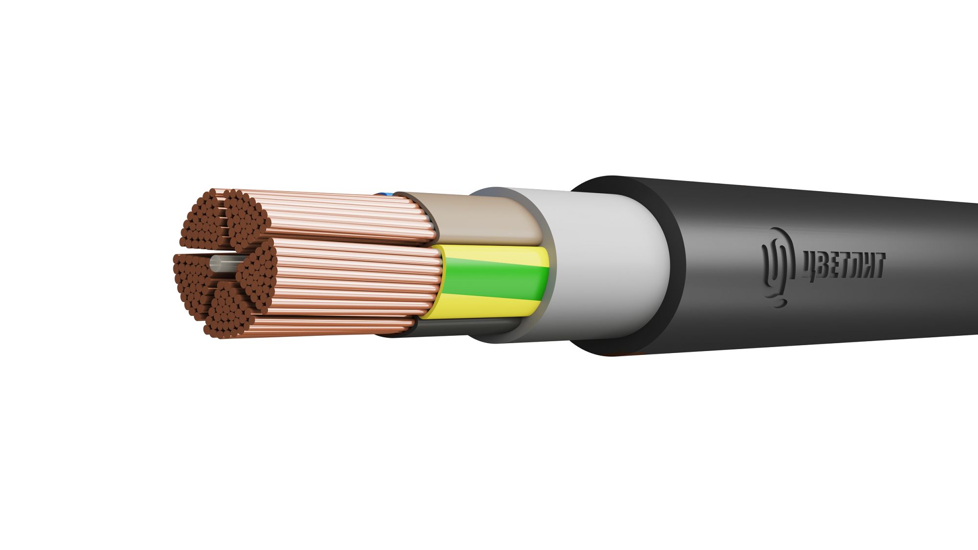 Кабель силовой ППГнг(A)-HF 5х95 (N.PE)-1 многопроволочный