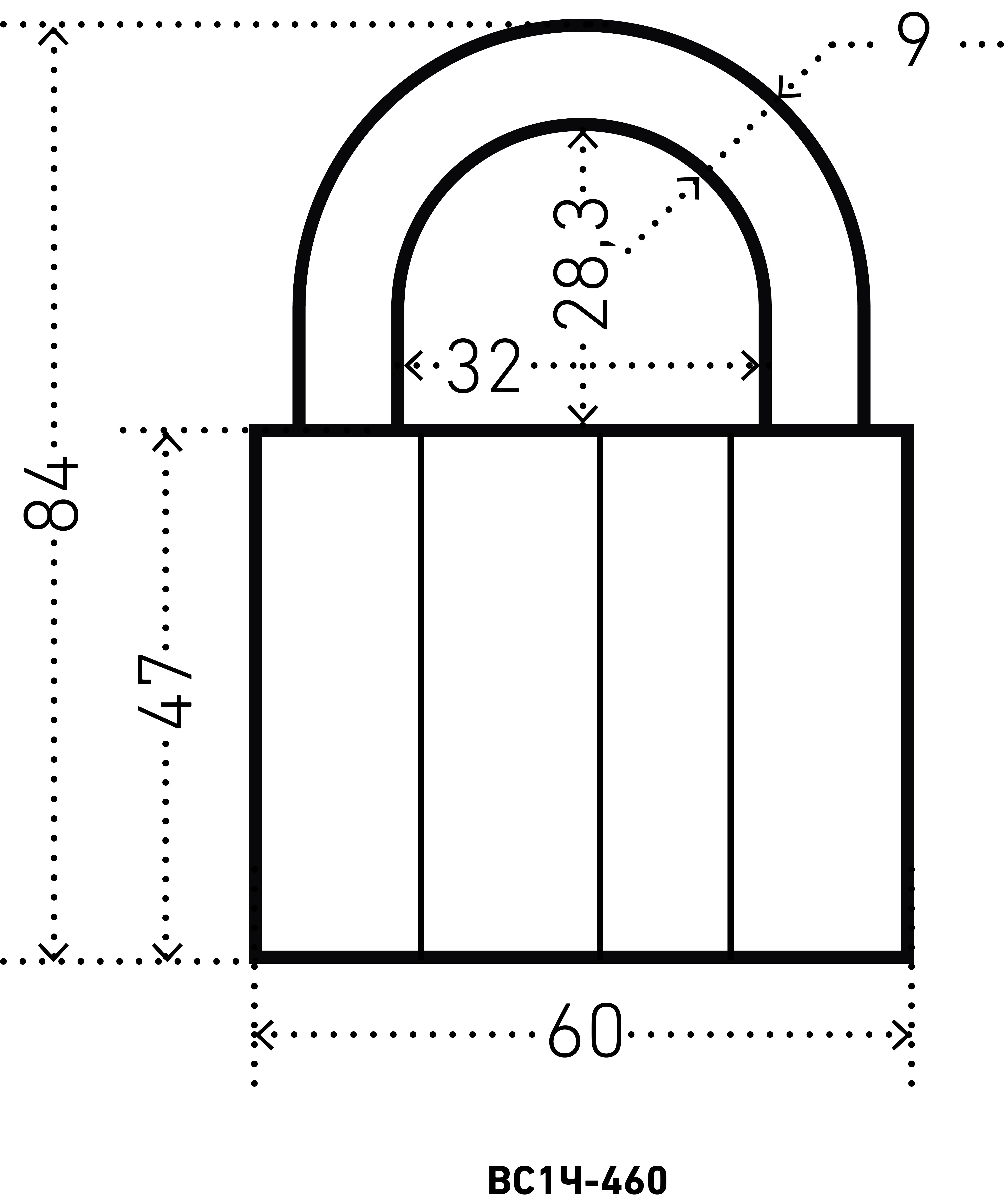 АЛЛЮР ВС1Ч-460 d9мм 5кл. Замок навесной (48,6!!!)