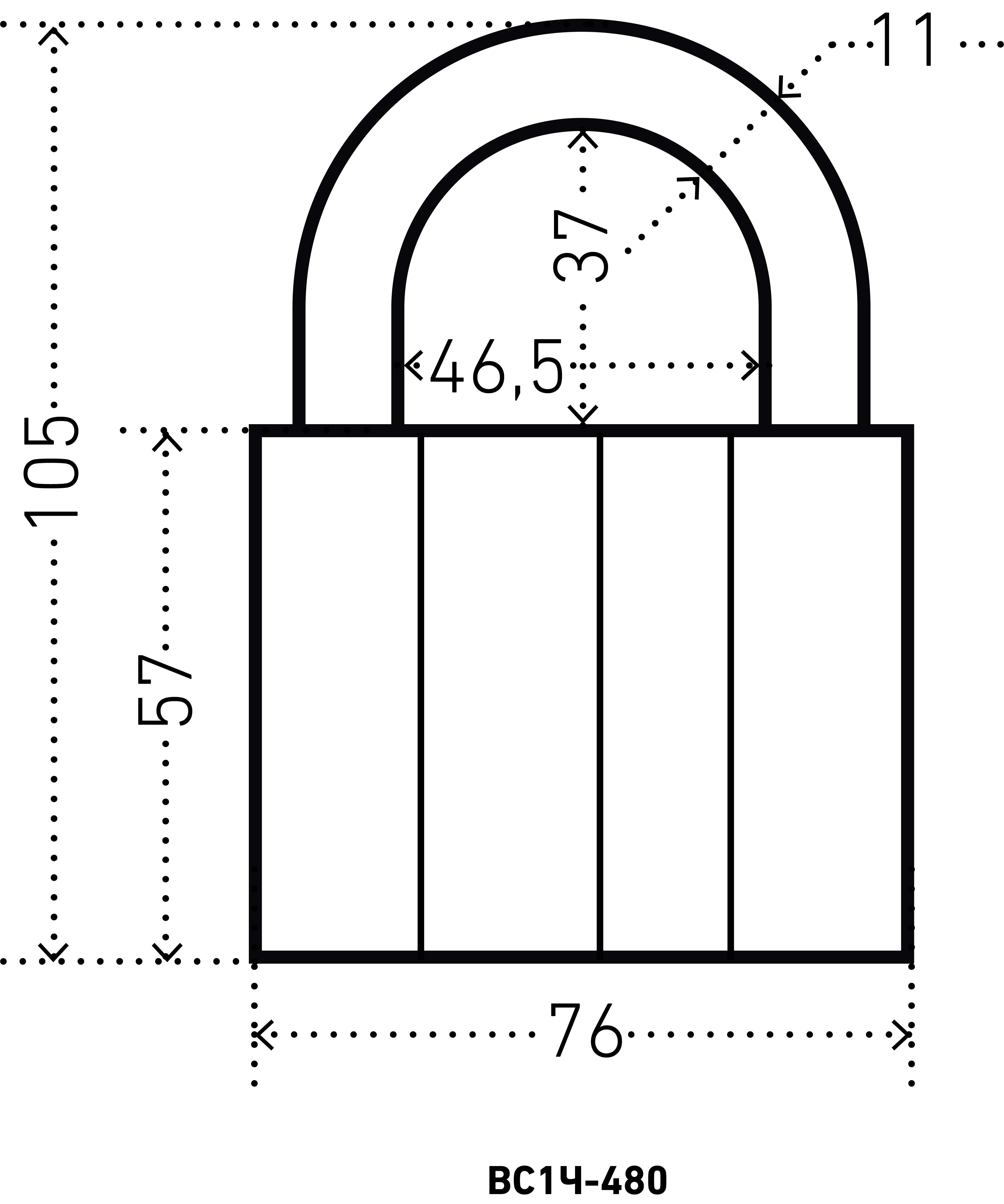 АЛЛЮР ВС1Ч-480 d11мм 5кл. Замок навесной (24,6!!!)