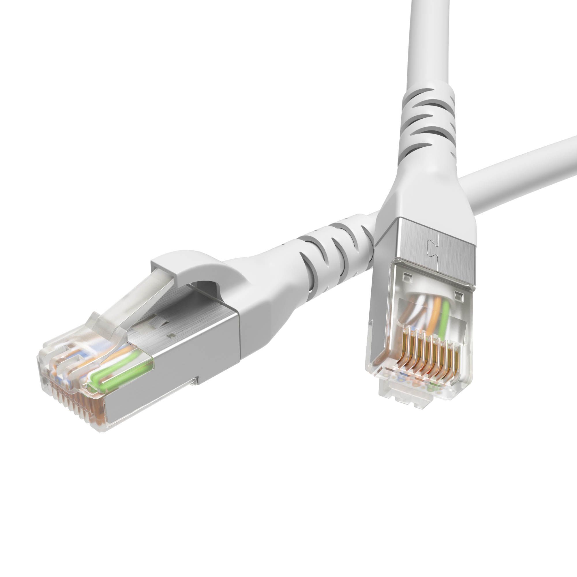 Патч-корд экранированный CAT5E F/UTP 4х2 LSZH белый 0.5м